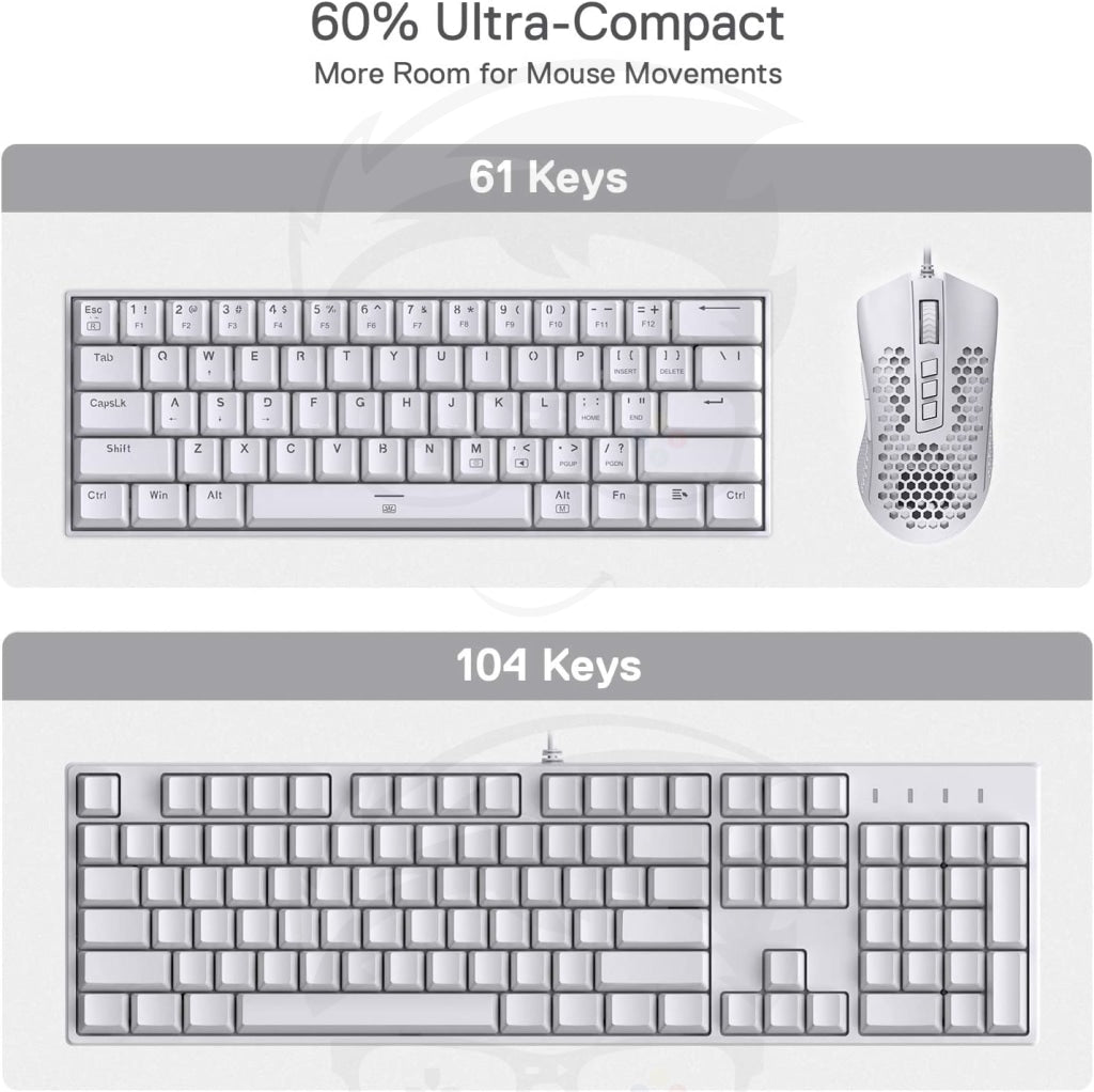 Redragon K630 Dragonborn 60% Wired RGB Gaming Keyboard - Black\White Redragon K630 Dragonborn 60% Wired RGB Gaming Keyboard - Black\White